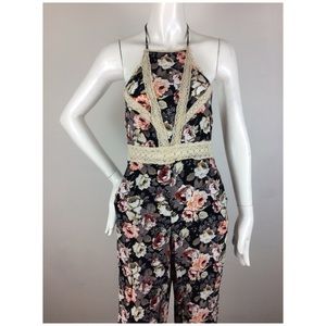 Floral Halter pant jumpsuit - Small